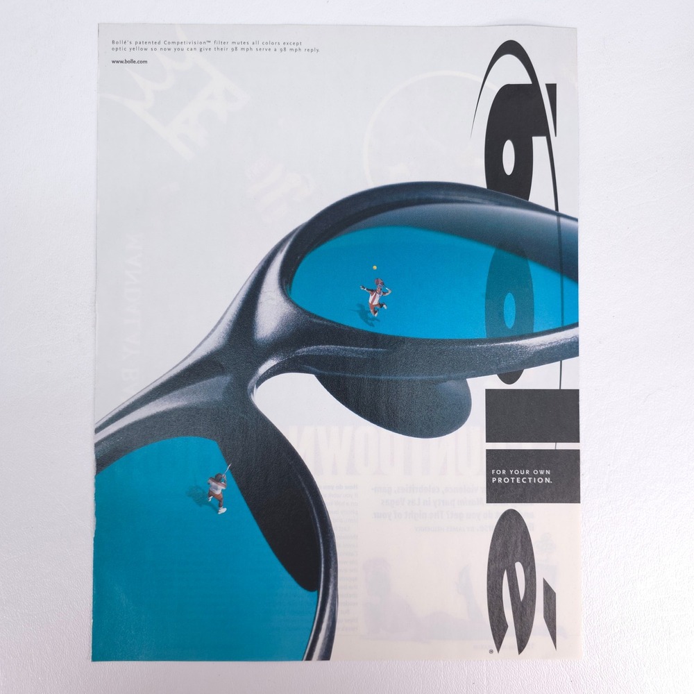 Vintage Bolle Sunglasses Print Ad Protective Eyewear Sports Advertising Wall Art